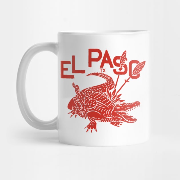 El Paso Alligator w/ text (red) by BrokenArrow